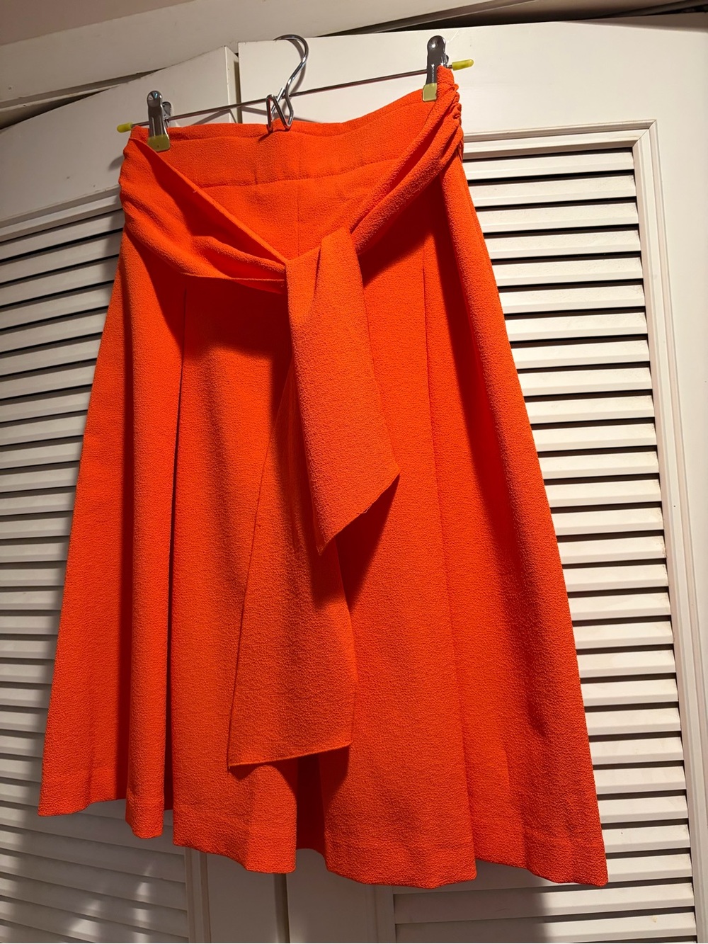 New Ann Taylor Bright Orange Tie-Waist A-Line Skirt
